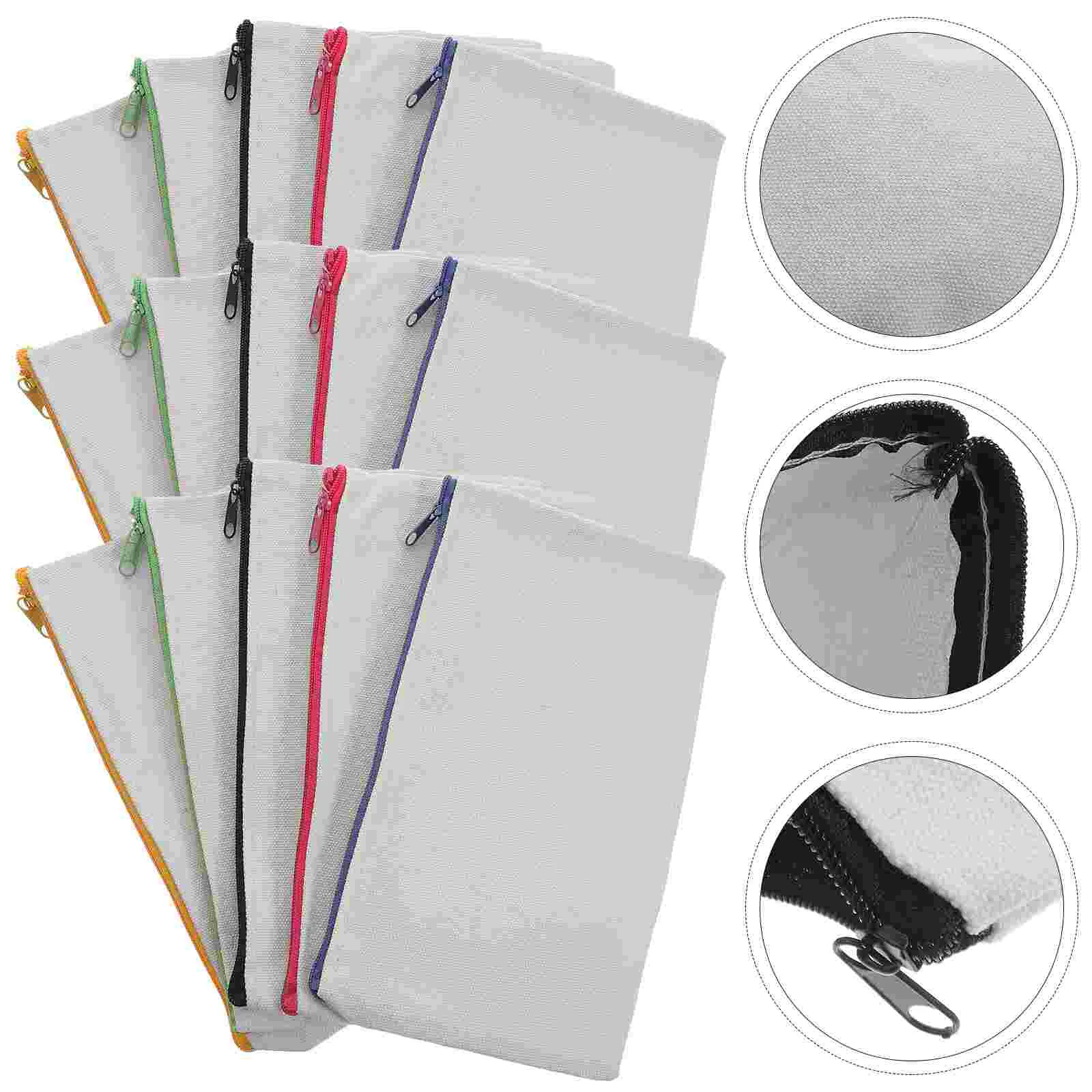 

15 Pcs Graffiti Sublimation Pencil Case Travel Makeup Bag for Canvas DIY Zipper Toiletry Heat Transfer