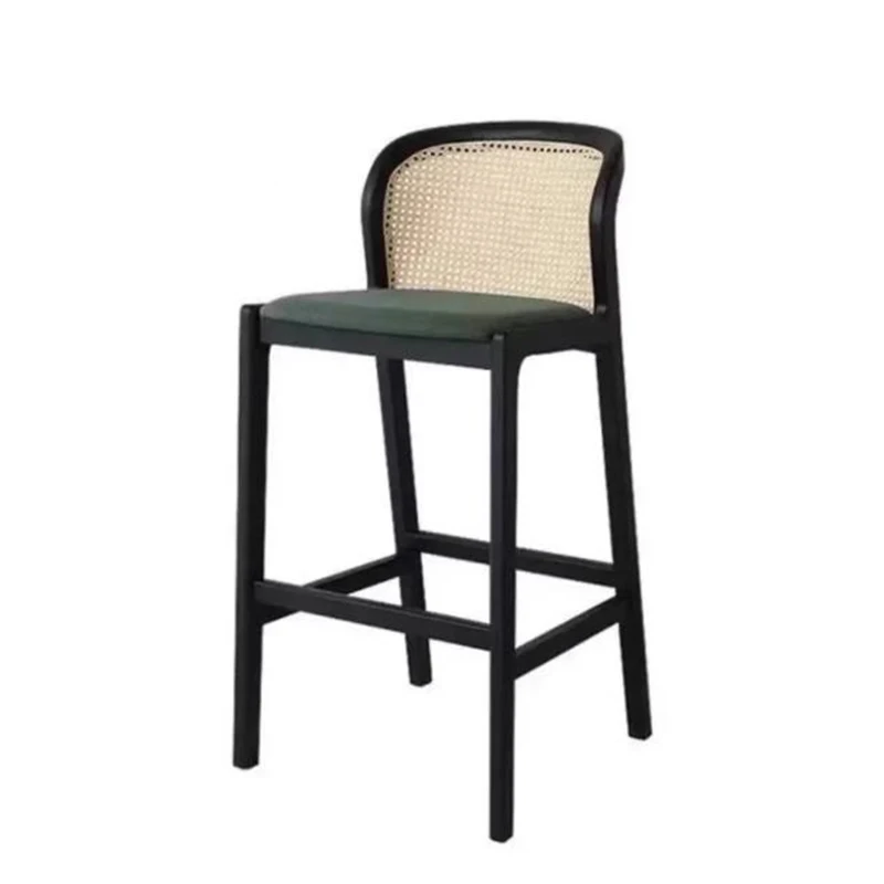 Designer Wood Bar Stools With Back Restaurant Bedroom Minimalist Bar Chairs Modern Aesthetic Sillas Para Comedor Home Furniture