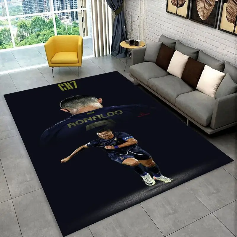 Football Star Goat R-Ronaldo CR7 Non-Slip Area Rug for Living Room,Bedroom,Playroom,Carpet Floor Mat Home Decor Rug  Room