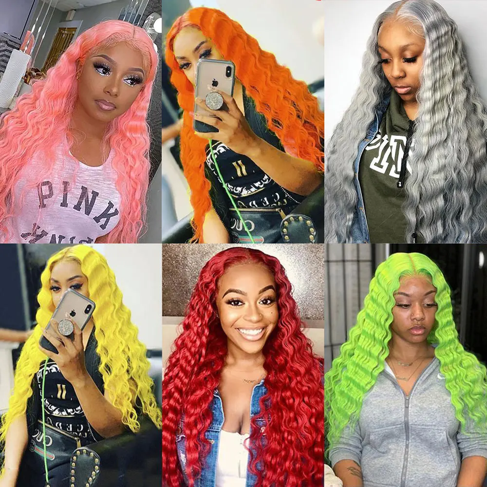 Wig renda depan 13x4 Honey Blonde Deep Wave Lace Wig 613 Lace Frontal Wig Brazilian 13x6 HD Wig rambut manusia keriting transparan untuk wanita