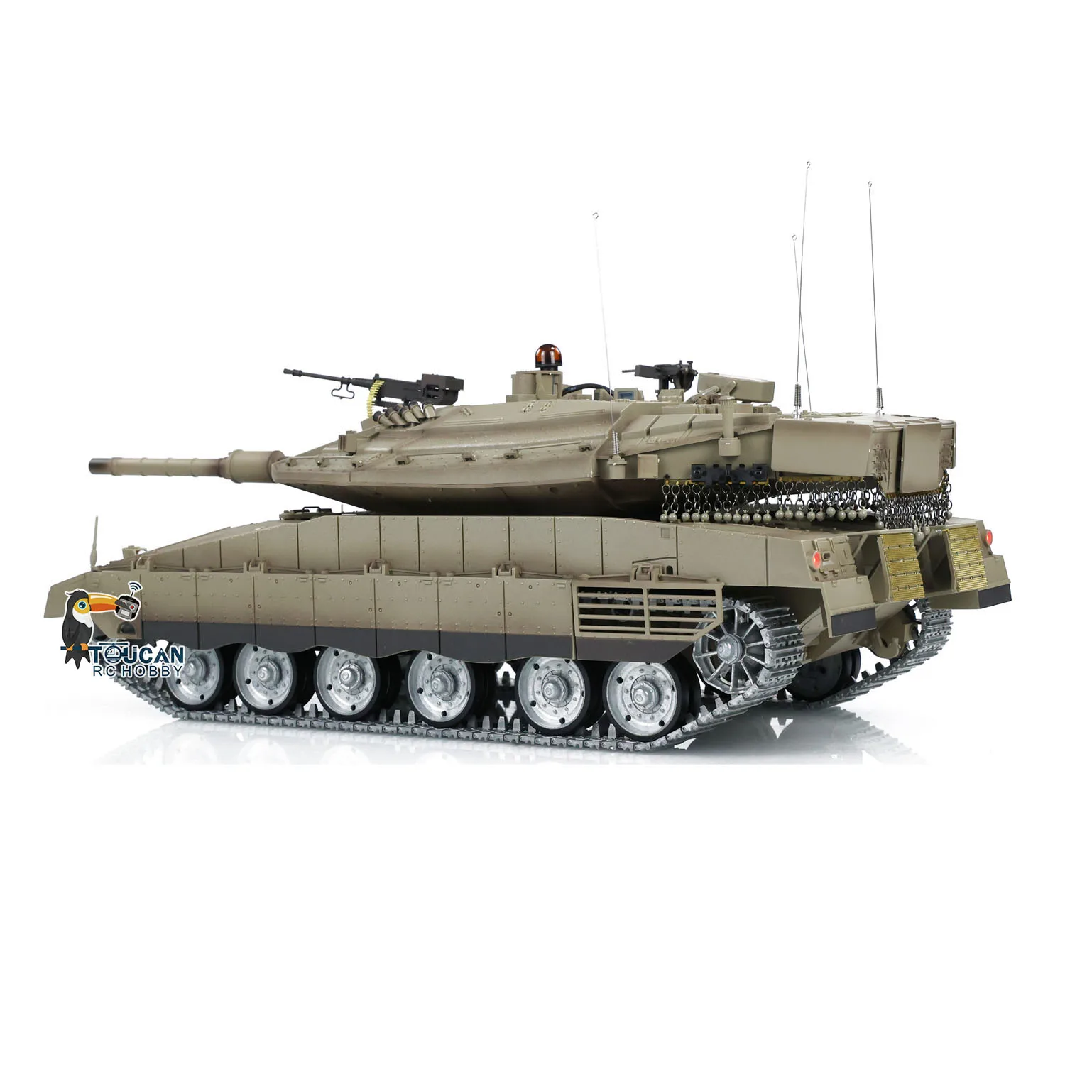 Henglong 1/16 Military RC Tank IDF Merkava MK IV Metal Tracks Road Wheels Idlers TK7.0 Remote Control Model Outdoors Toy TH22650