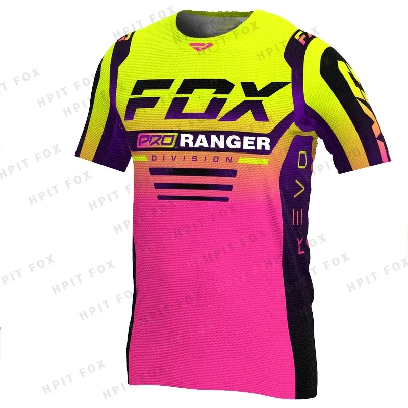 Men's Decline T-shirt, MTB，SUV，DH， Motorcycle off-road, racing, mountain cycling sportswear,2024 Ranger Fox  cycling jersey