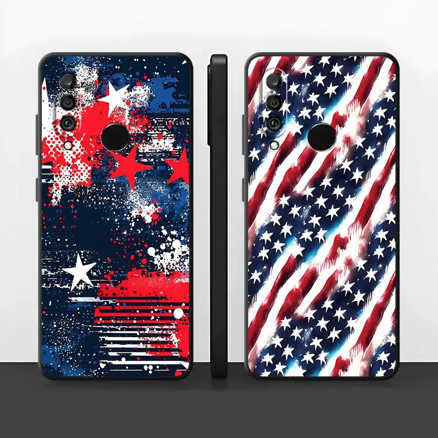 Case for Huawei P30 P20 Pro P Smart 2019 P20 P40 Lite P20 Lite 2018 Funda Phone Cover Flowing Stars Stripes