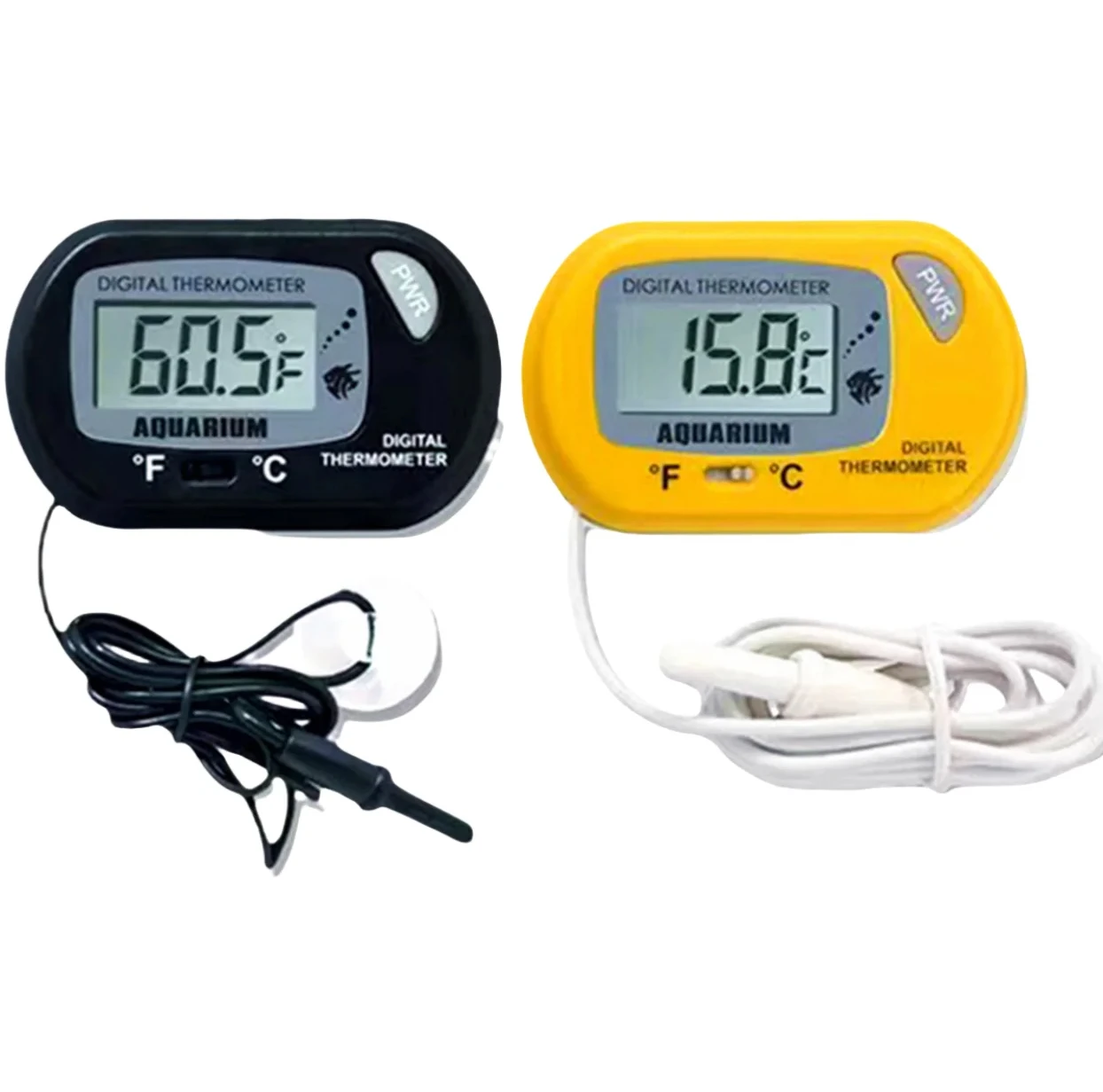 ميزان الحرارة الإلكتروني الرقمي لقياس درجة مئوية ℃   ميزان حرارة حوض السمك مع كوب شفط لمياه خزان الأسماك
