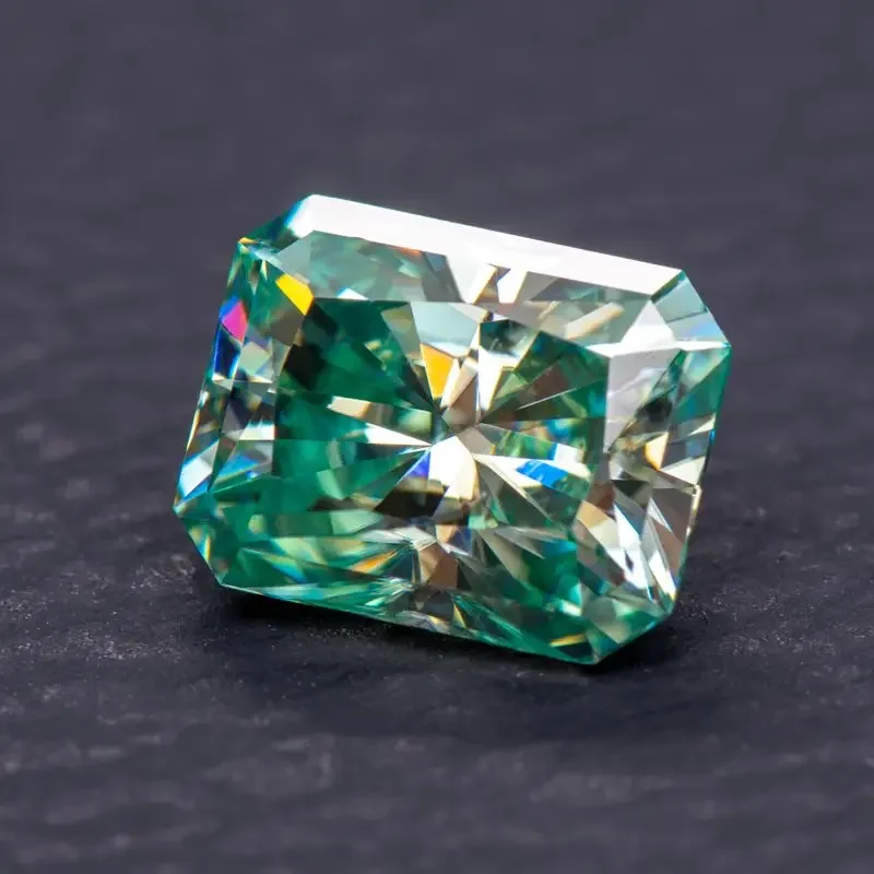 Moissanite Stone Natural Colour Radiant Cut Yellow Green Color VVS1 with GRA Certificate Gemstone Charms Jewelry Making Material