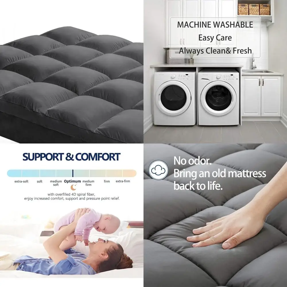 

Плюшевый наматрасник размера «queen-size» для снятия спины, очень толстая подушечка с глубоким карманом, серый, 60x80+20