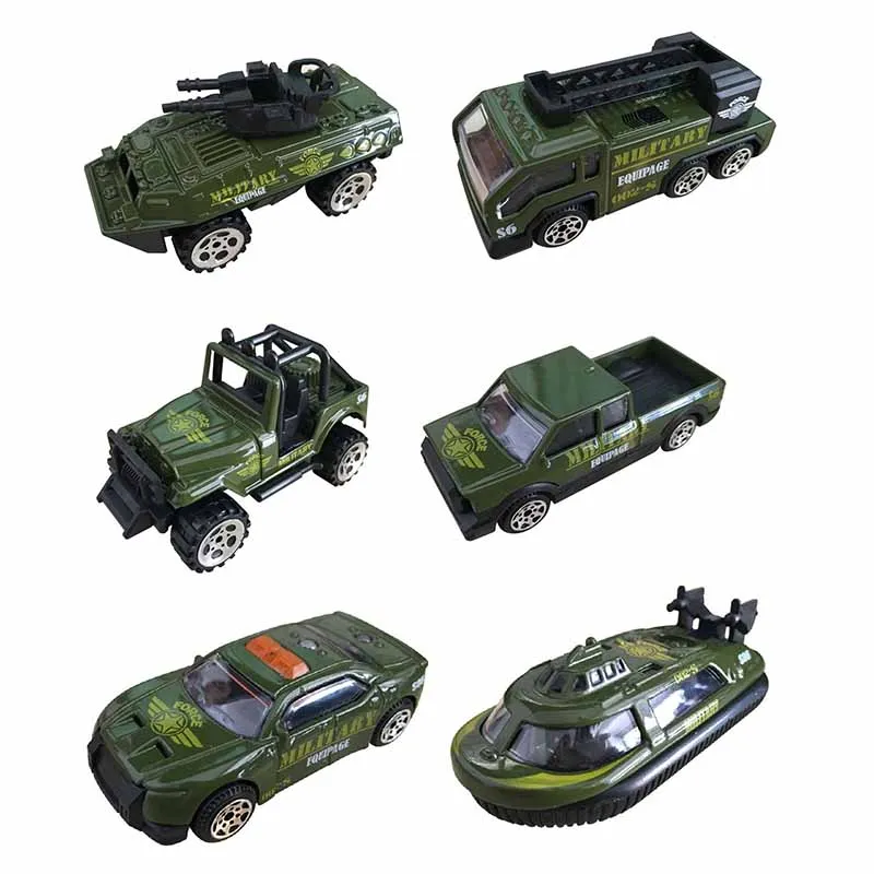 Simulation 1:64 Mini Alloy Camouflage Military Vehicles Fire Truck Police Car Sports Car Toy Model Desktop Ornament Boy Gifts