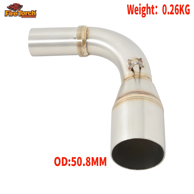 Slip On For HaoJue SUZUKI DR160 DR 160 DR150S Motorcycle Exhaust System Mid Link Pipe Moto Escape Moto Stainless Steel 50.8Mm