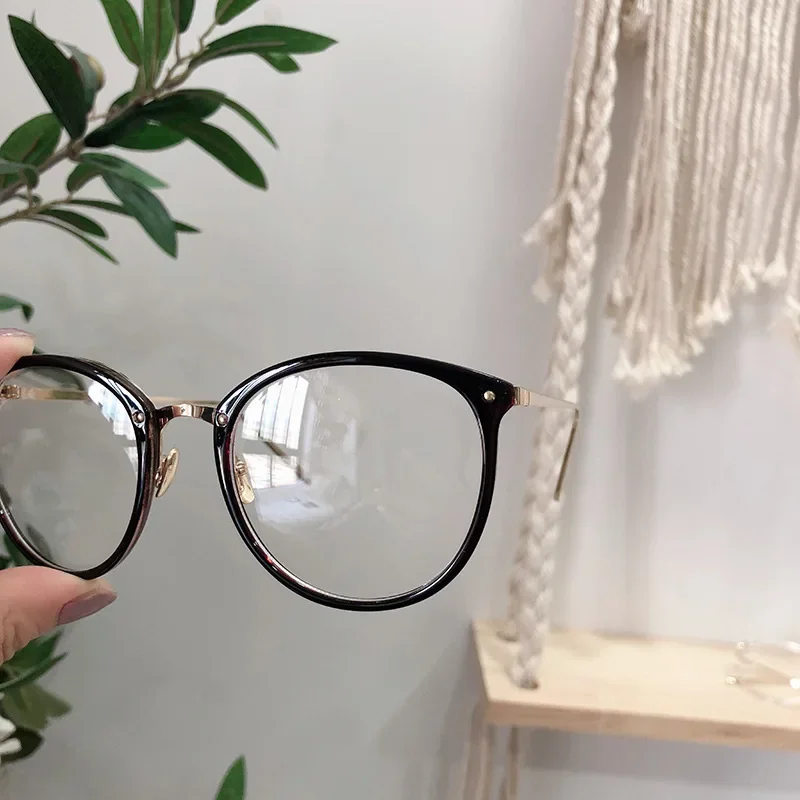 

Optical Glasses Frame Women Men Round Oversized Eyeglasses Frames Metal Spectacles Clear Lenses Glasses