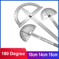 10/14/15cm Professional Stainless Steel protractor Angle Finder 180°Adjustable Woodworking Measurement Mechanic Caliper Ruler