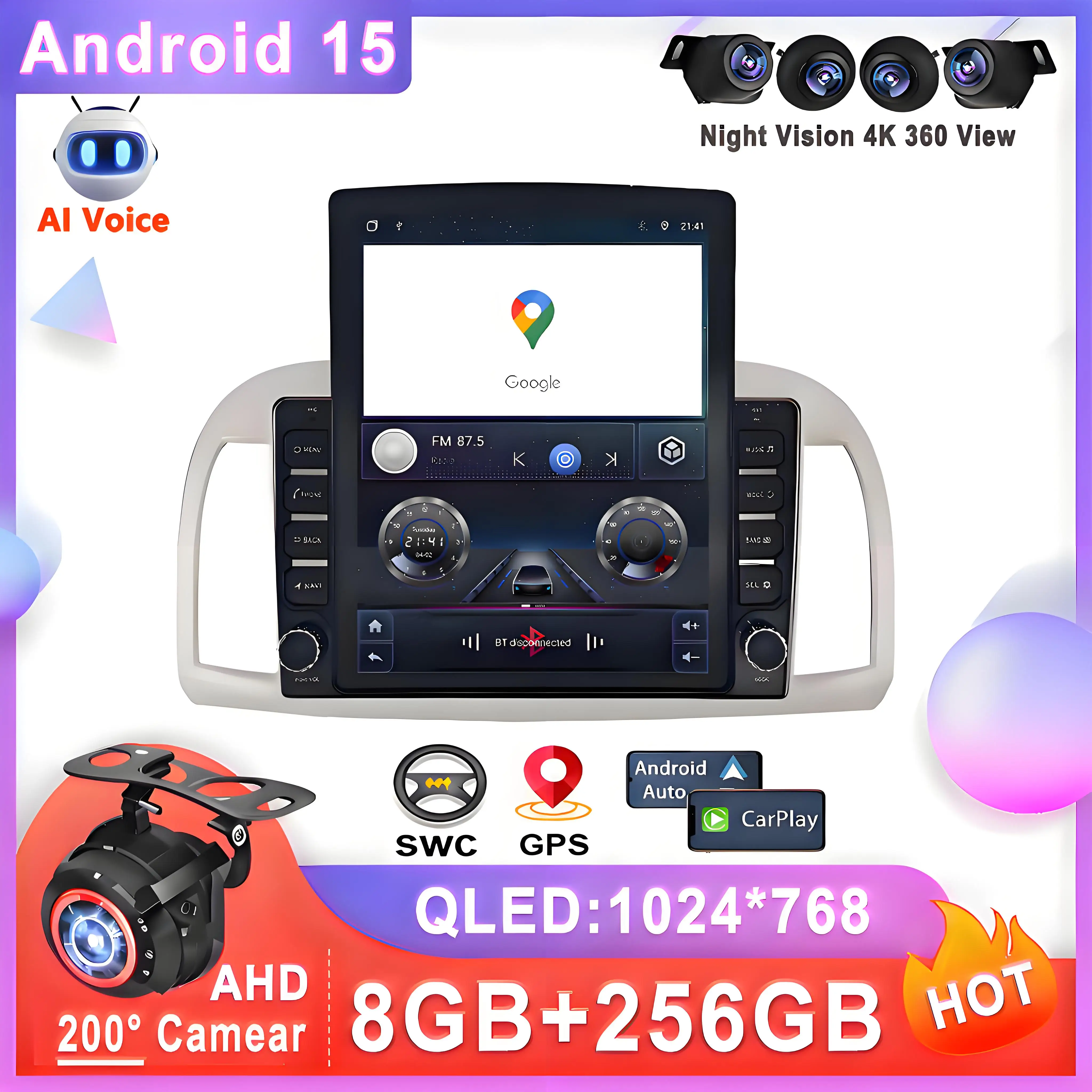 

9.7 Inch For Nissan March 3 K12 2002 - 2010 DVD Android 15 Auto Multimedia Radio Stereo Touch Screen Navigation BT Car android