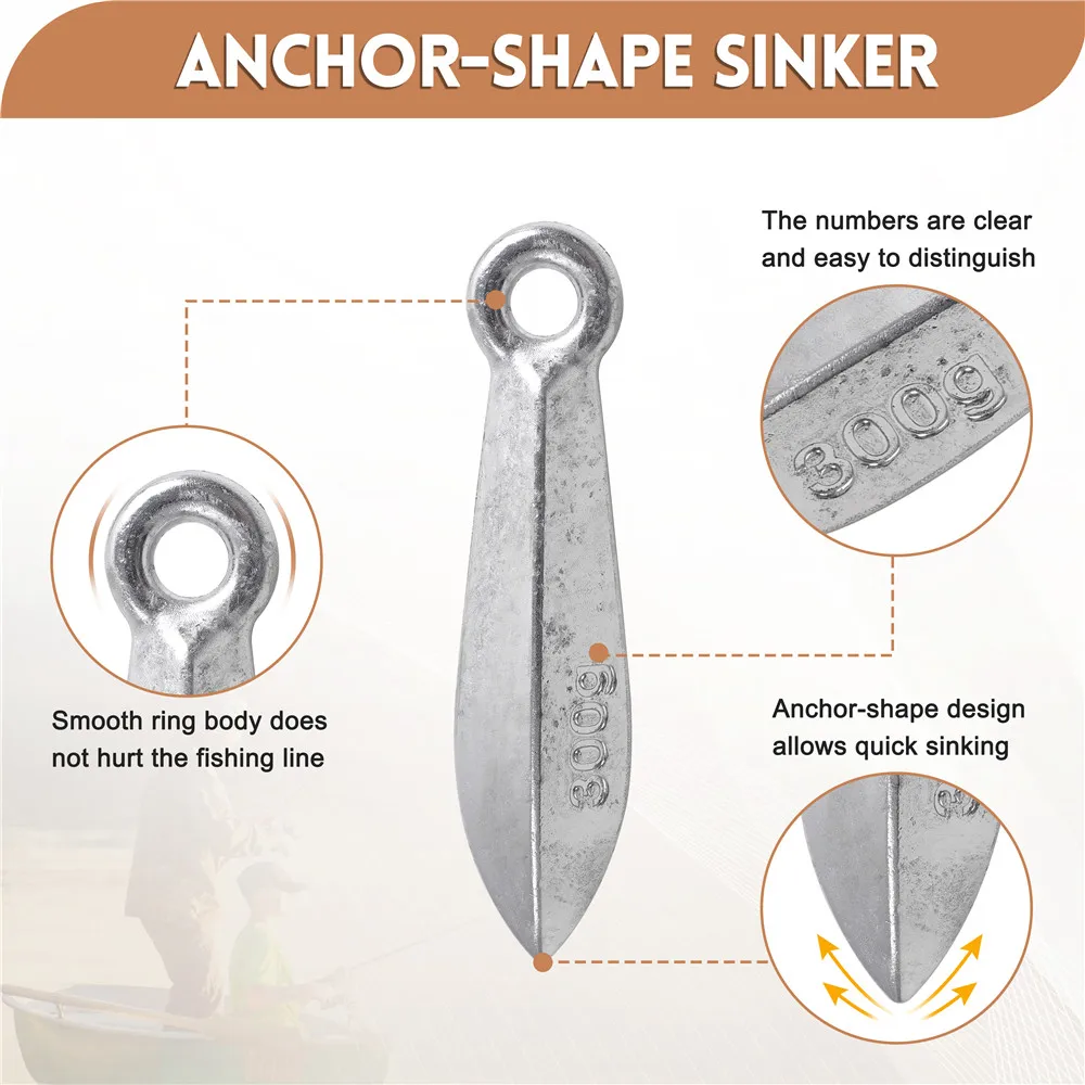 100/200/300g Bank Fishing Weights Sinker Longshot Cast Weights Saltwater Fishing Sinkers for Tuna Shark Big game Fishing tackle