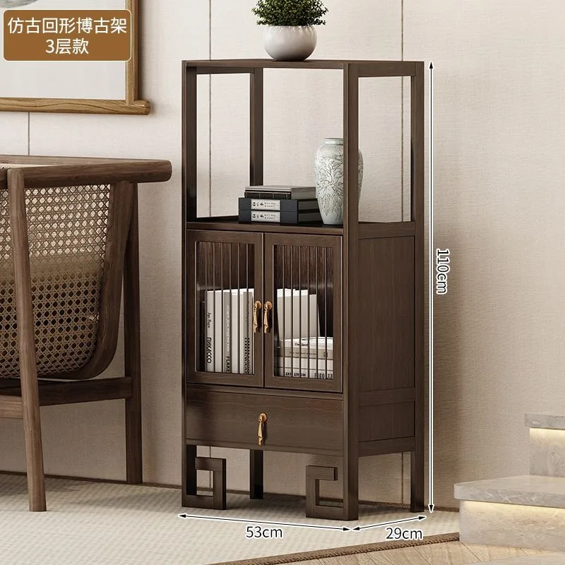 New Chinese Bogu Shelf Living Room Ornament Display Shelf Office Duobao Pavilion Tea Shelf Wine Cabinet Bookshelf