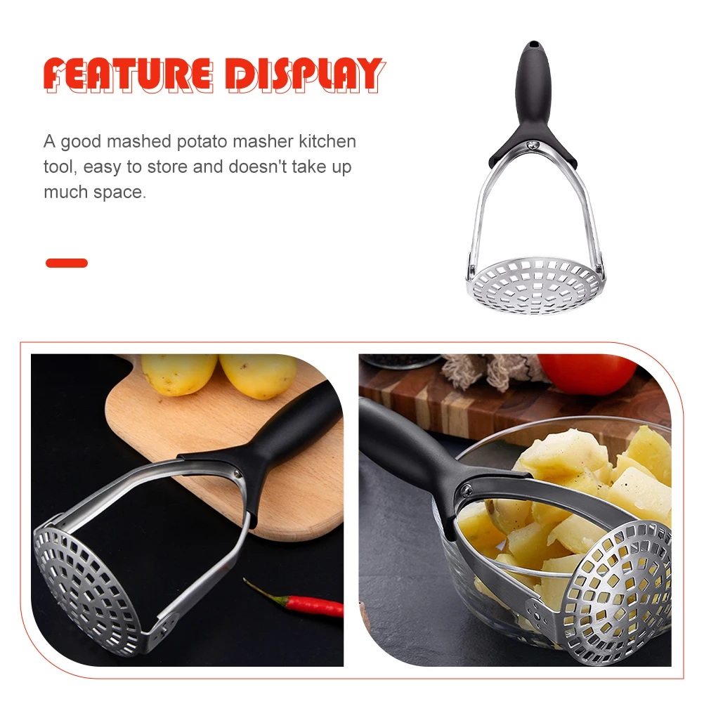 

Manual Potato Masher Non slip Stainless Steel Vegetable Masher Baby Food Tool Fruit Crusher Kitchen Appliances Easy Clean