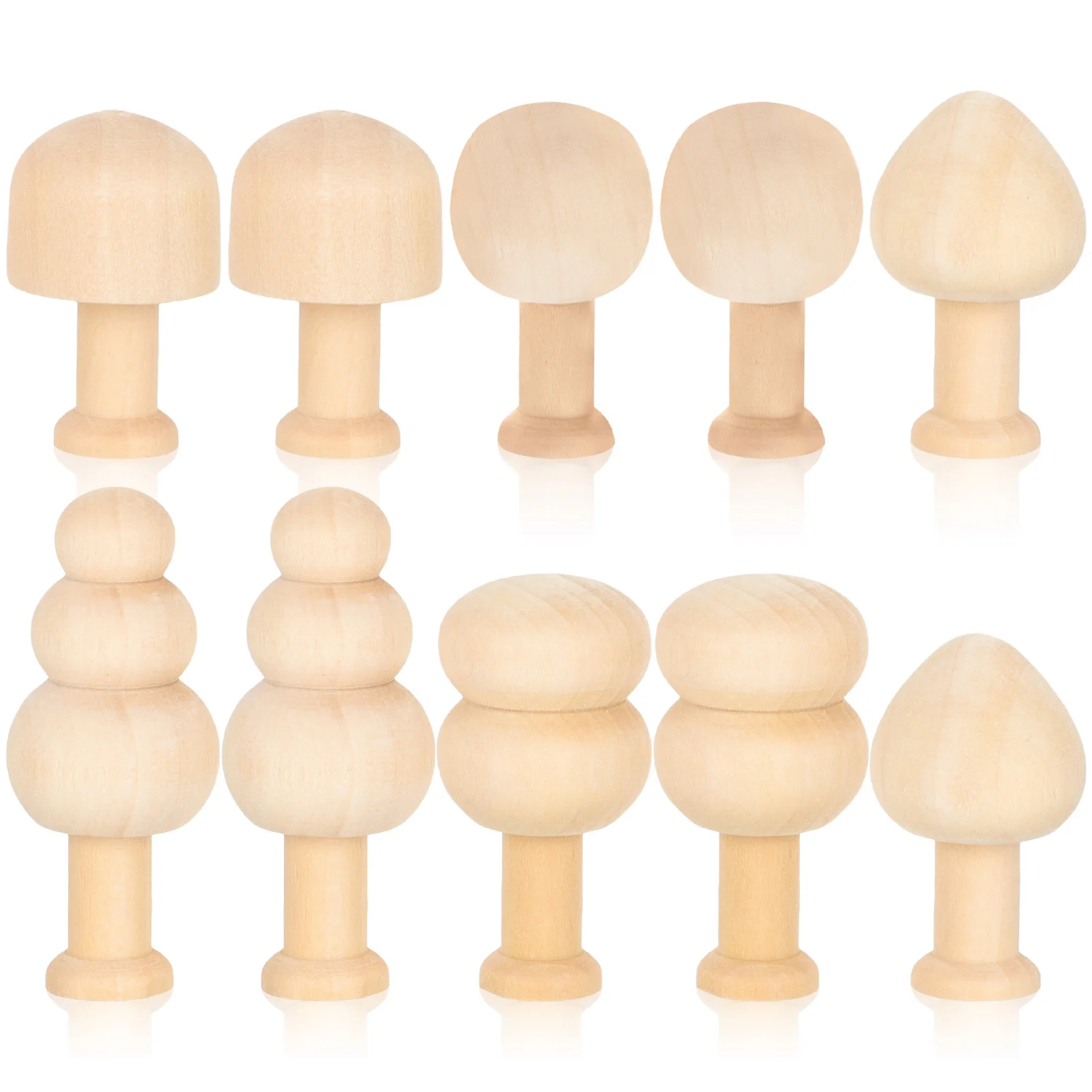 

10Pcs Wooden Unfinished Mushroom Plain Miniature Lightweight Safe for Kids Crafting Aesthetic Decor Various Sizes