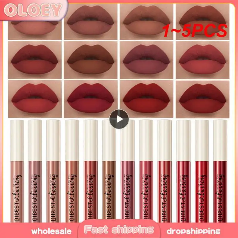 1 ~ 5 Stuks 24 Kleuren Matte Vloeibare Lippenstift Waterdichte Langdurige Fluwelen Rode Lipgloss Tint Make-Up Cosmetische Lipgloss Lipgloss