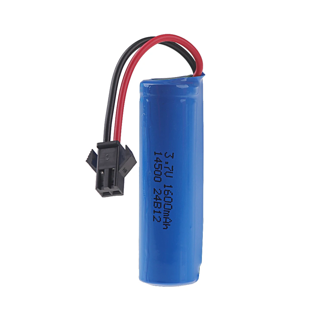 NEW 14500 3.7V Battery For Rc Drift GT3 RS 911 High Speed Car mi SU7 1:24 Racing Car, With SM-2P Plug 3.7V 1600mAh Battery