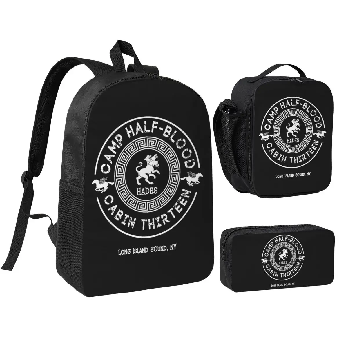 

Cabin Thirteen Hades Percy Jackson Camp Half-Blood Backpack BookBag School Bag Shoulder Bags 3ps Insulated Lunch Bag Pencil Case