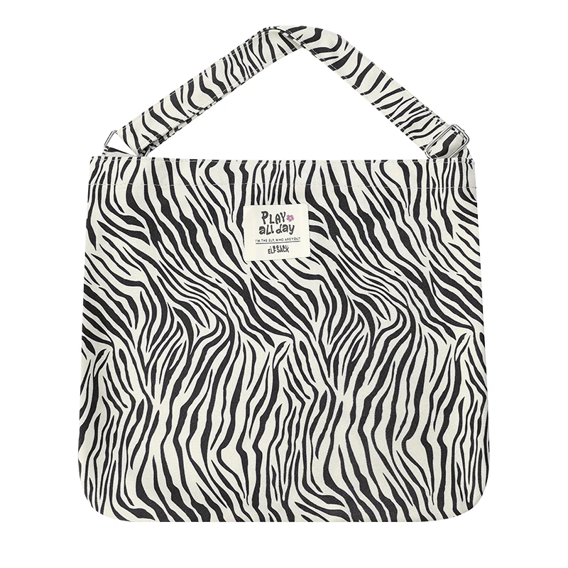 ELFSACK 2025 Autumn New Arrival Streetwear Zebra Stripes Shoulder Bag For Woman