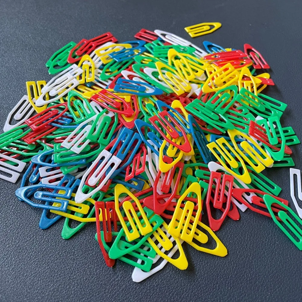 New Ship Shape Paper Clip Plastic Mini Universal Bookmark Arrowhead Solid Color Plastic Label