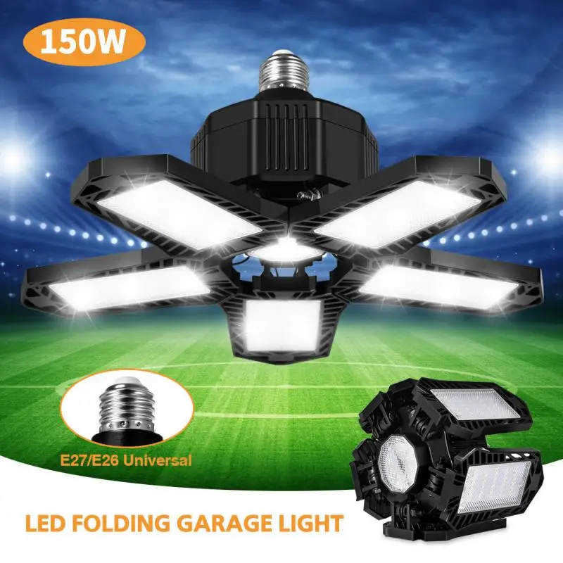 

150W LED Garage Light E27/E26 8000LM Light Easy To Install Adjustable Transformable Ceiling Light For Warehouse Parking Garage