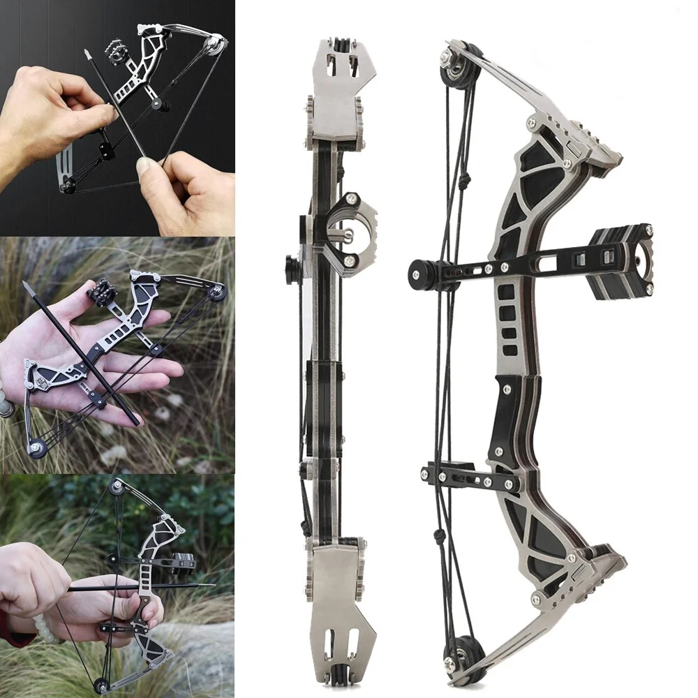 

Mini Compound Bow Shooting Archery Training Target Indoor Outdoor Decompression Game Stainless Steel 9.5" Pulley Composite Bow