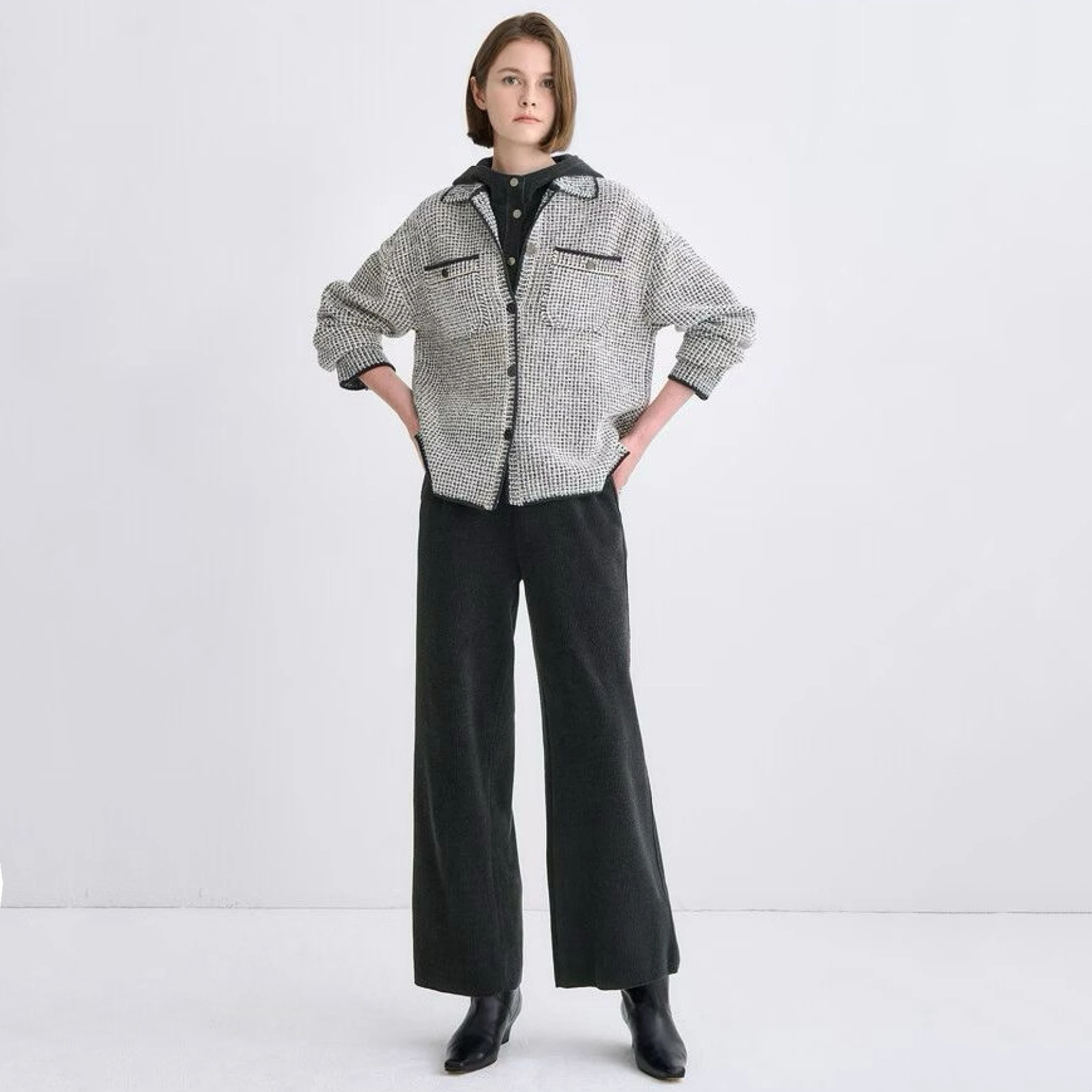 

Lemon Cheese T25 Autumn Bright Tead Thiened ort Верхняя одежда Топ Свободный крой с отложным воротником Универсальное модное женское пальто