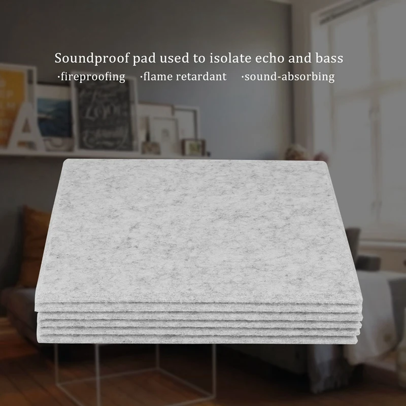 Smart-6PCS Acoustic Absorption Panel 12 Inch X 12 Inch X 0.4 Inch Sound Proof Padding For Echo Bass Isolation