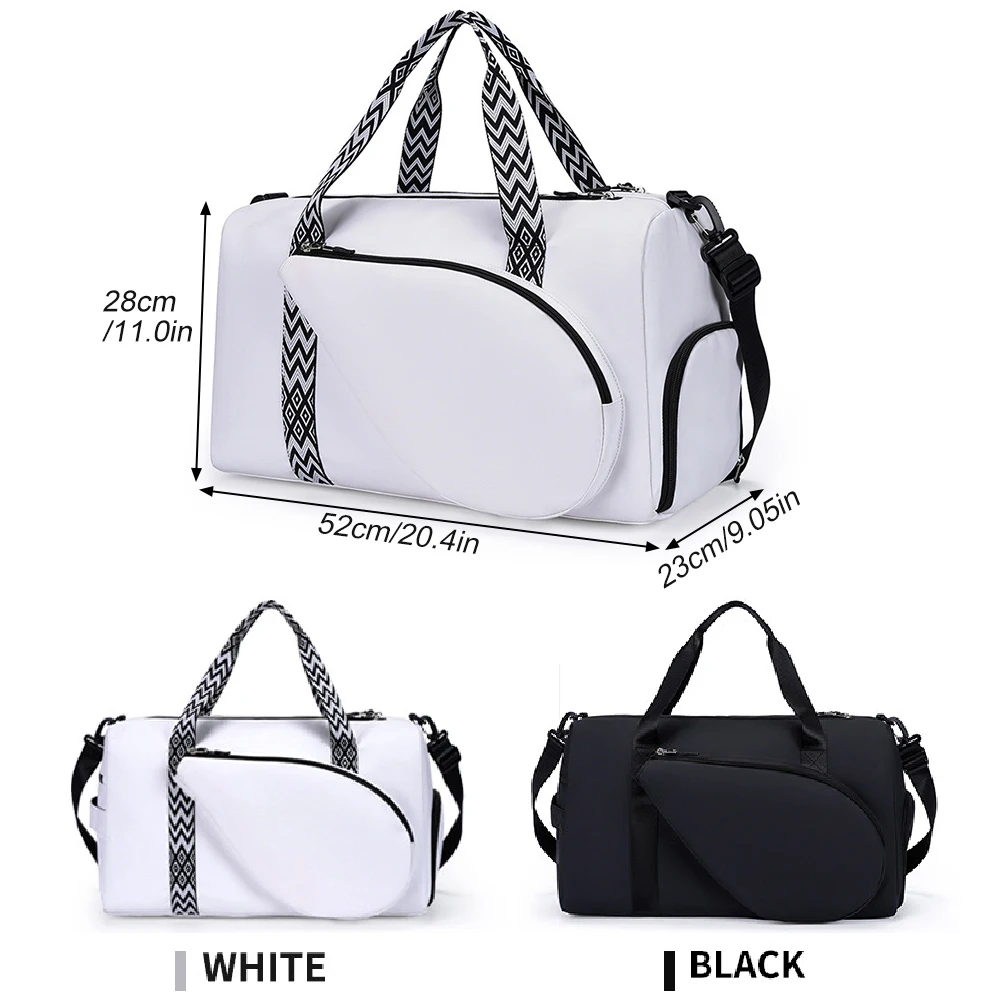 1PCS Tennis Travel Bag for Women with Exterior Drawstring Racket Pocket and Separate Shoe Compartment, Sports Duffle Bags