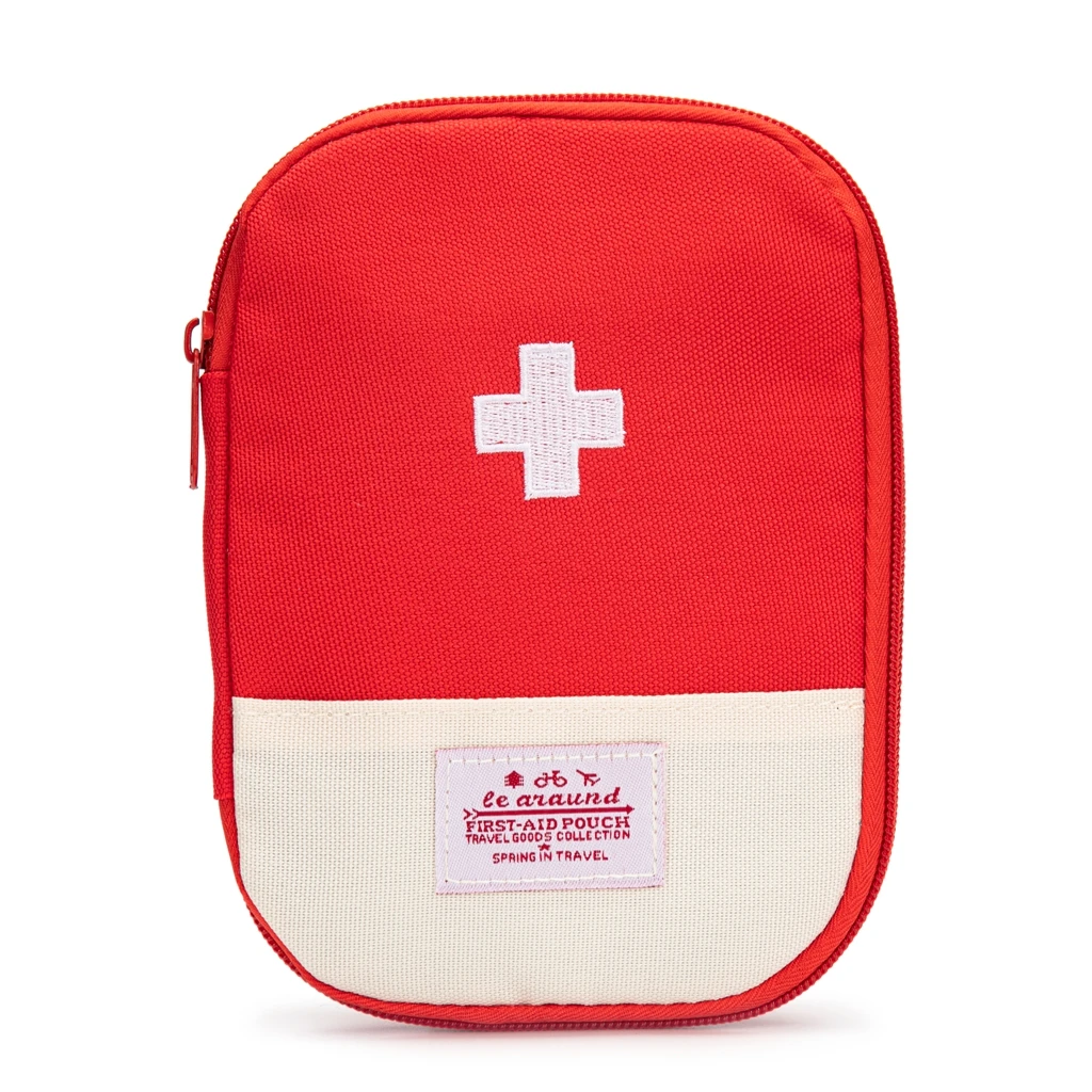 

Red First Aid Bag Empty 1st Aid Bag Section Dividers Medical Travel Case First Responder Storage Compact Medicine Emergency Bag