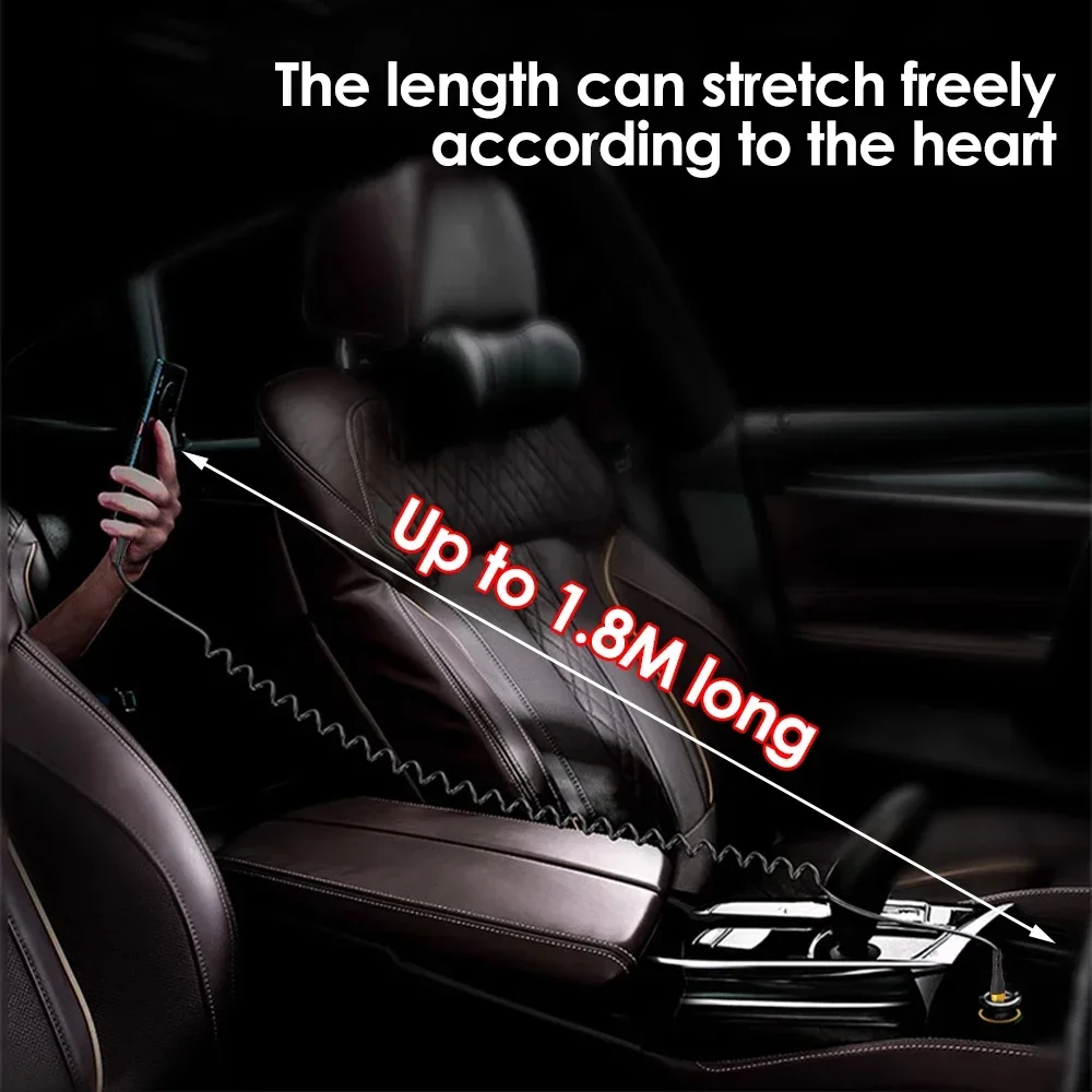 PD120W Dual Type C Spring Data Cord Fast Charging Coiled Cable For iPhone 15 Samsung iPad Laptop Flexible USB C Charger Wire