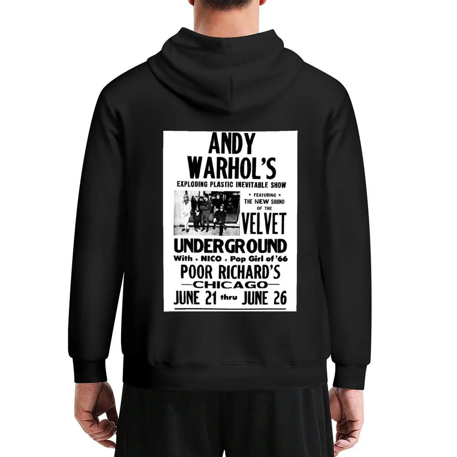 

Velvet Underground with Nico Pop Girl of '66 concert poster Hoodie mens clothing winter clothes hoodies for men high quality