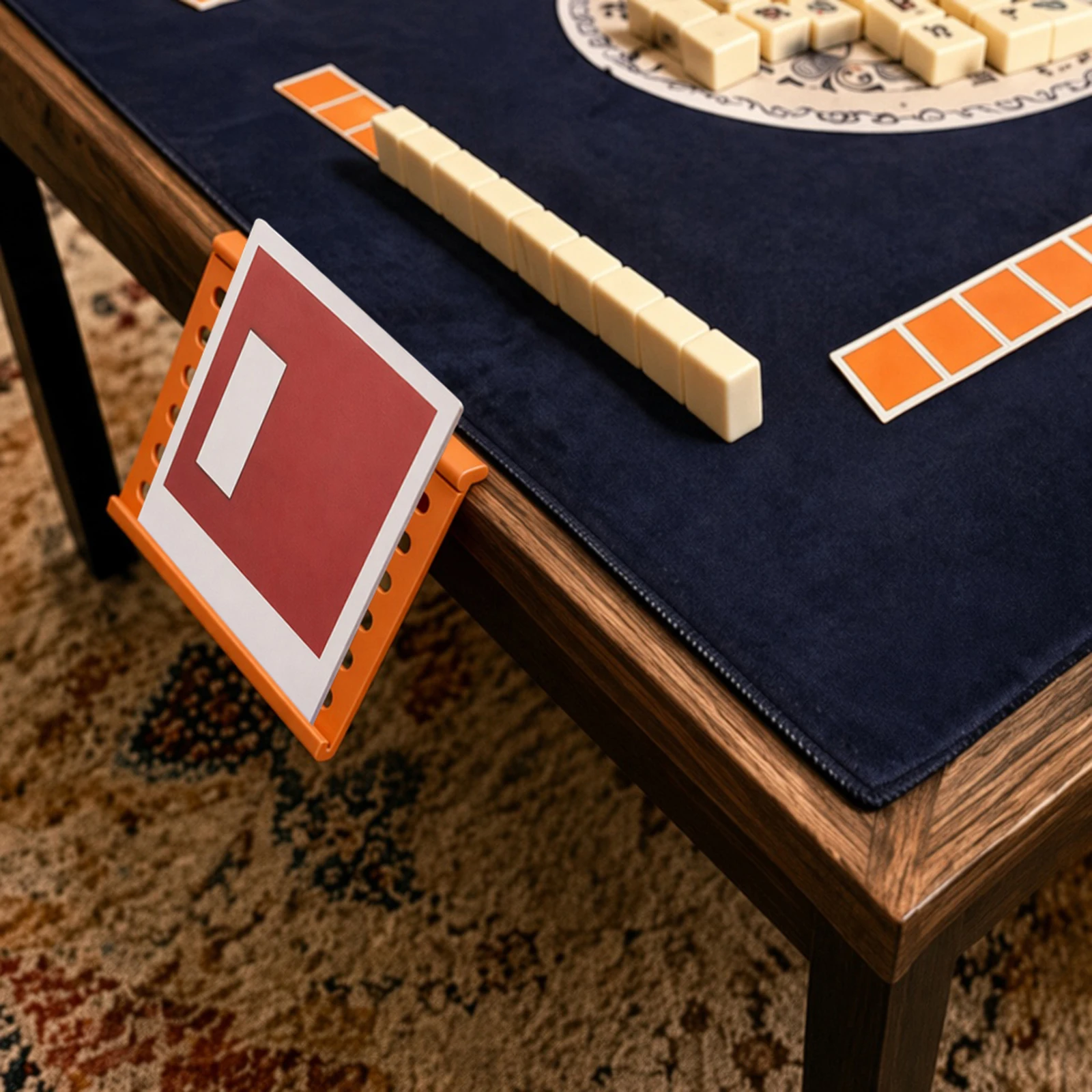 Foldable Mahjong Card Holder Non-Slip Under Mat Slide-In Stand Angled Viewing Mahjong Rack for American Mahjongs Accessories