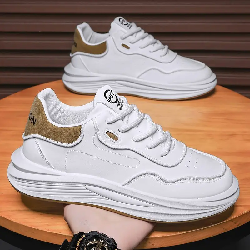

2025 Fashion Fresh Chunky Shoes Students Simple Trend Thick Bottom Two-color Men's New Spring and Summer Casual Running Shoes