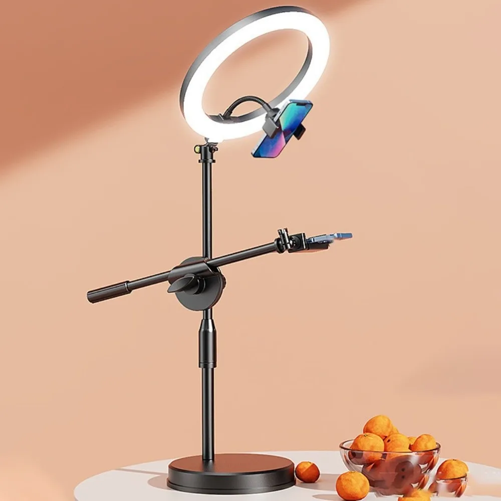 

Lighting Bracket Telescopic Phone Stand Overhead View Adjustable Height Folding Phone Stand Stable Base 26cm Fill Light