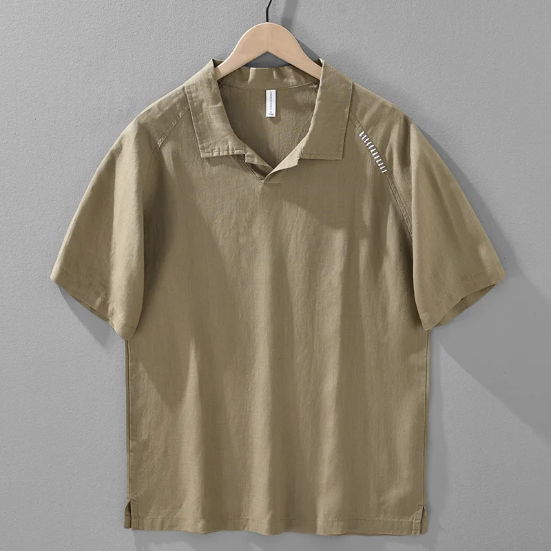 1513 Mens Summer Old Money Style Turn Down Collar Lightweight Casual Short Sleeve POLO Shirt Thin Breathable Daily Tops Male