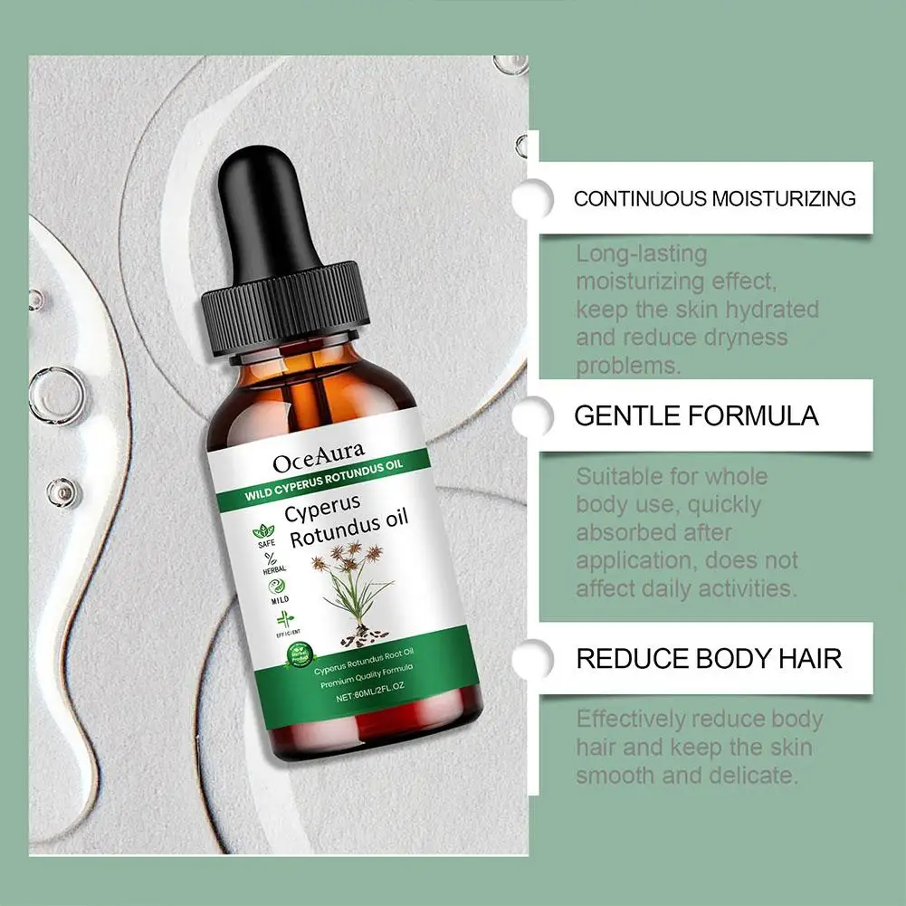 Cyperus Rotundus Hair Removal Care น้ํามัน Cyperus Rotundus Moisturizing Body Hair Plant Care กําจัด 60ml น้ํามันบํารุง P5e4