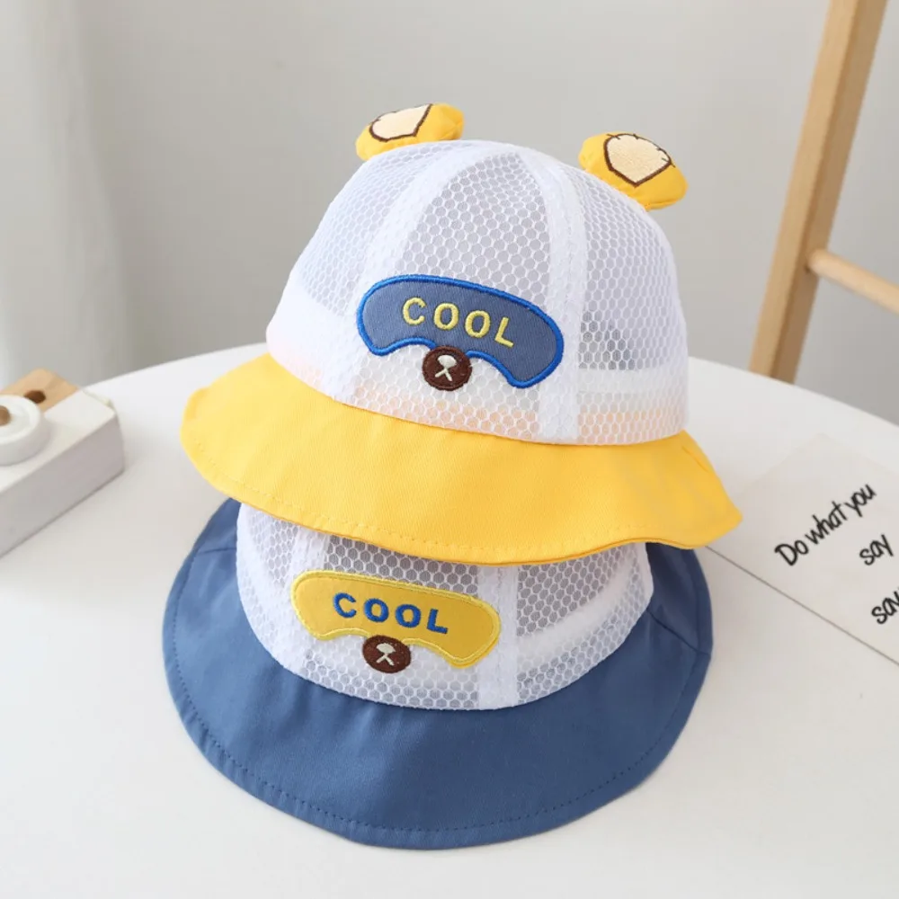 Gorros de cubo transpirables para bebé, protección UV para niños, sombrero de pescador infantil de dibujos animados, lindo, Verano