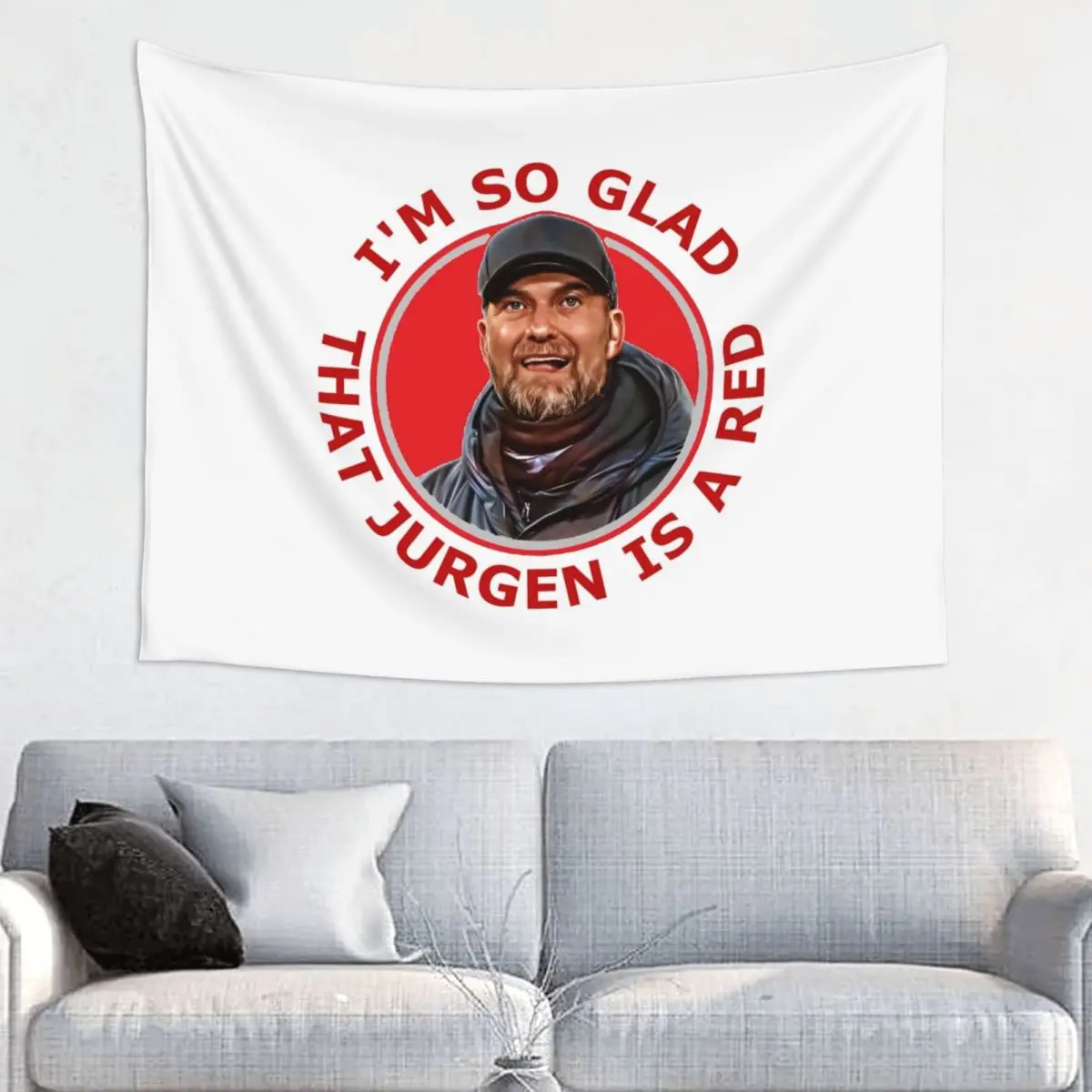 I'm So Glad That Jurgen Klopp Is A Red Tapestry Bohemian Polyester Wall Hanging Decoration for Bedroom Yoga Mat Wall Blanket