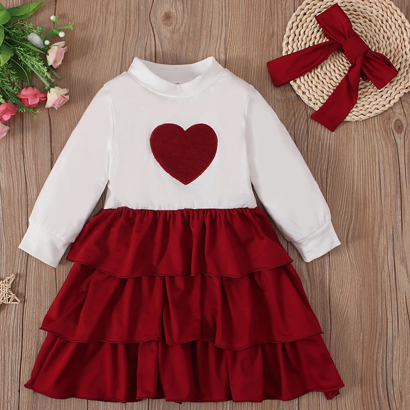 2Piece Sets Spring Autumn Toddler Girl Clothes Fashion Cute Cotton Mesh Long Sleeve Princess Dress+Hair Band Baby Dresses BC1795