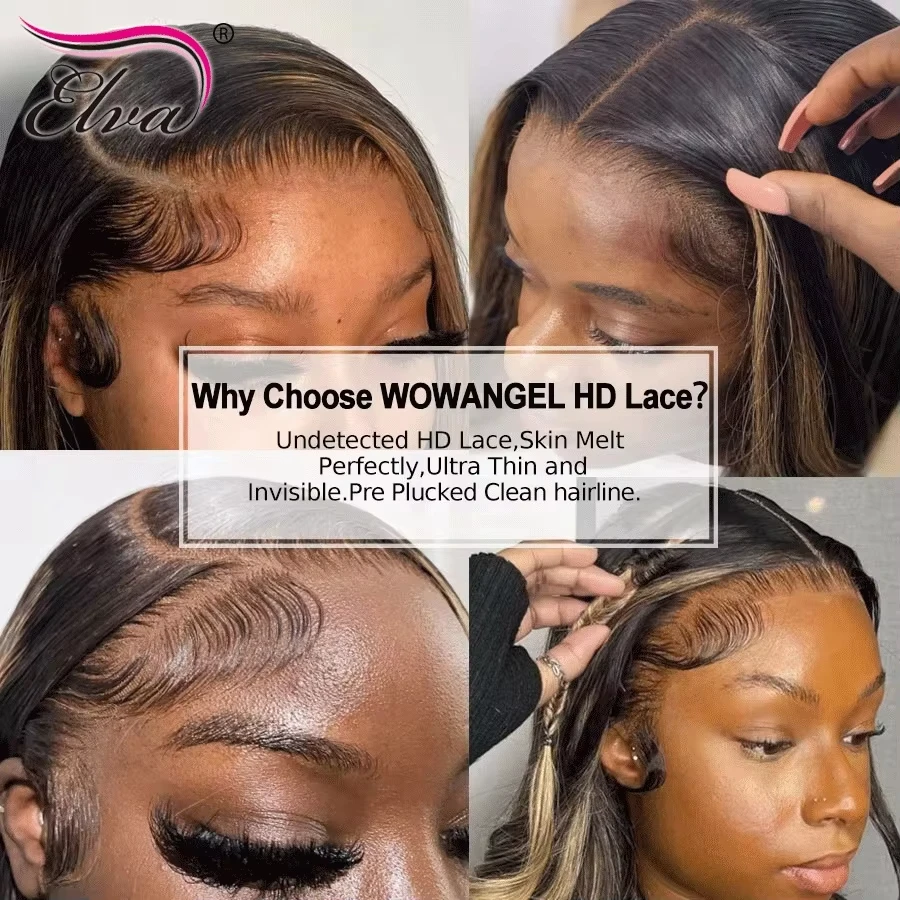 250% 13X6 Reale HD Parrucche Frontali Del Merletto Evidenziare Parrucche Ondulate Parrucche Dei Capelli Umani Bye Bye Nodi Parrucche Dell'onda Del Corpo Capelli Brasiliani Per La Donna