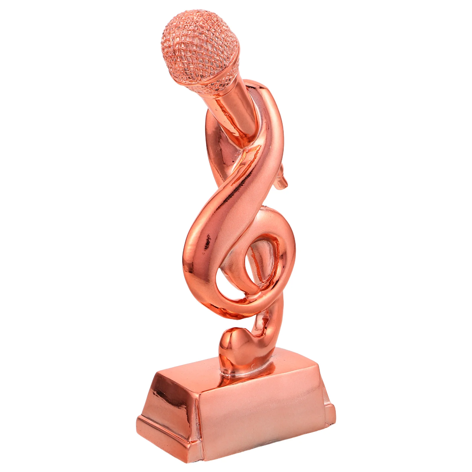 

Microphone Trophy Decorative Decorate Prize Golden Competition Singing Awards Speech