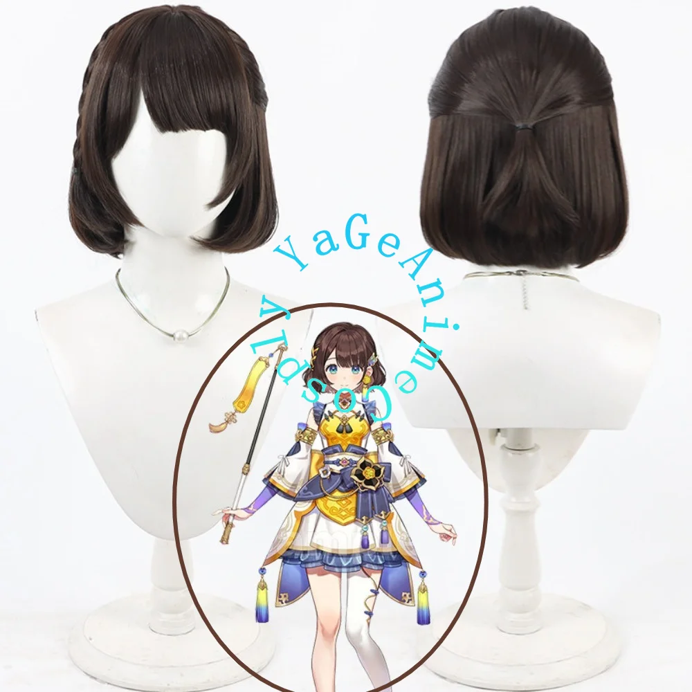 

Парик для косплея VTuber Shiga Riko, имитация кожи головы, двухцветный, многослойный, короткий, термостойкий, синтетический, аниме-парик