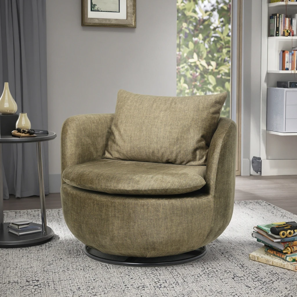 Modern Light Luxury Design Swivel Leisure Chair Comfortable Upholstered Seating for Living Room and Bedroom Factory Wholesale