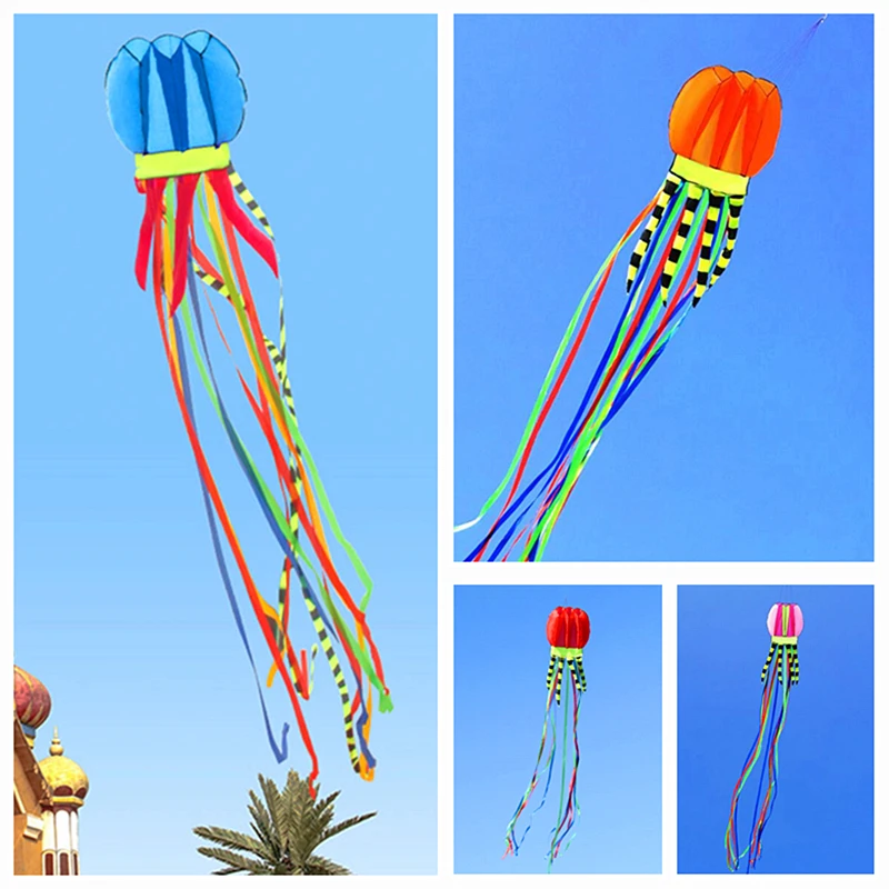 

free shipping jellyfish kite flying soft kite reel for adults kites walk in sky octopus kites Paragliding dragon fly sports toys