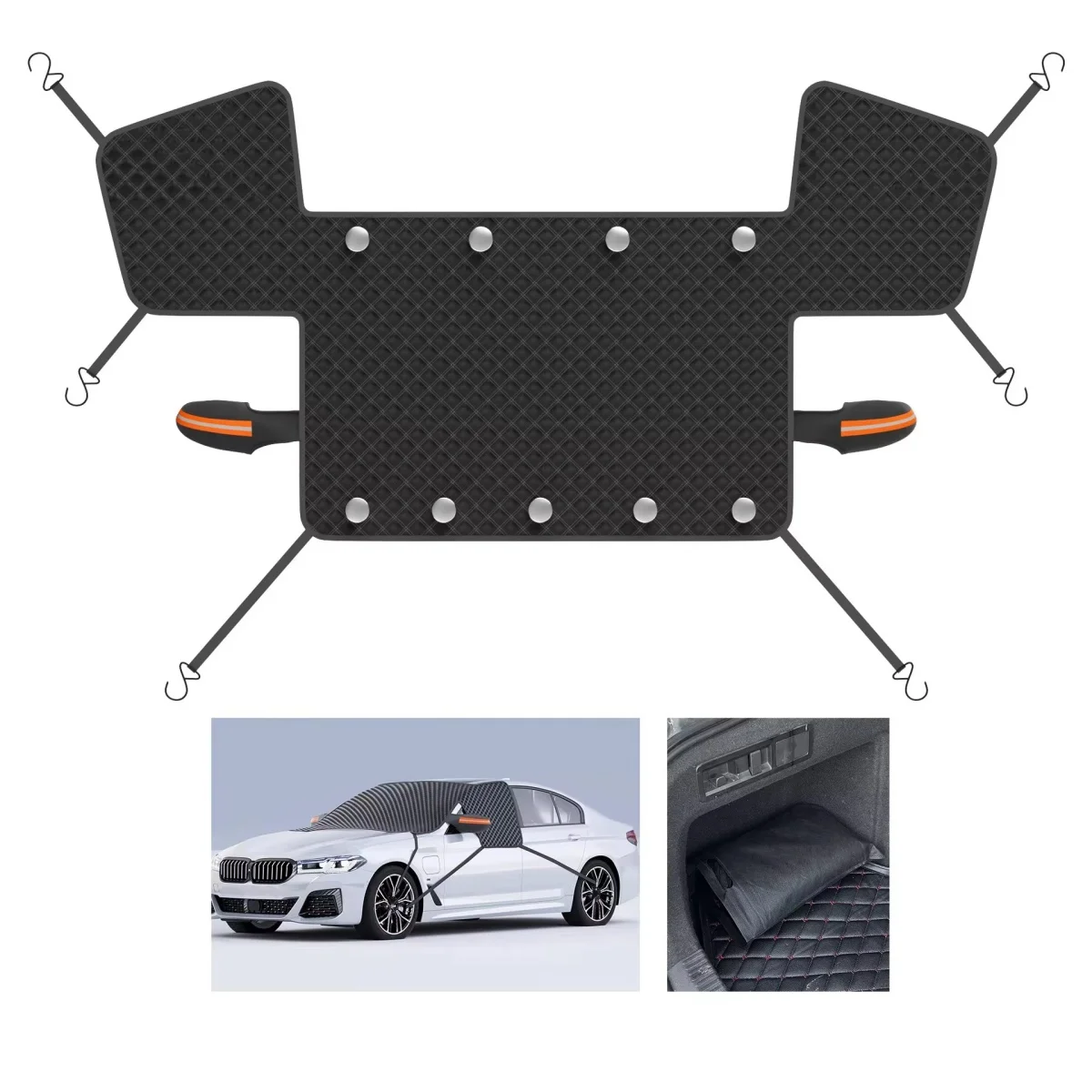 Couverture anti-gel pour pare-brise, tissu Oxford imperméable, protection contre le gel, couverture de pare-brise d'hiver pour voiture, SUV, camion, pick-up