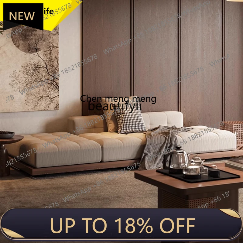 

P178 New Chinese Style Song Dynasty Cotton and Linen Sofa and Coffee Table Set Modern Simple Living Room Home Office Sofa