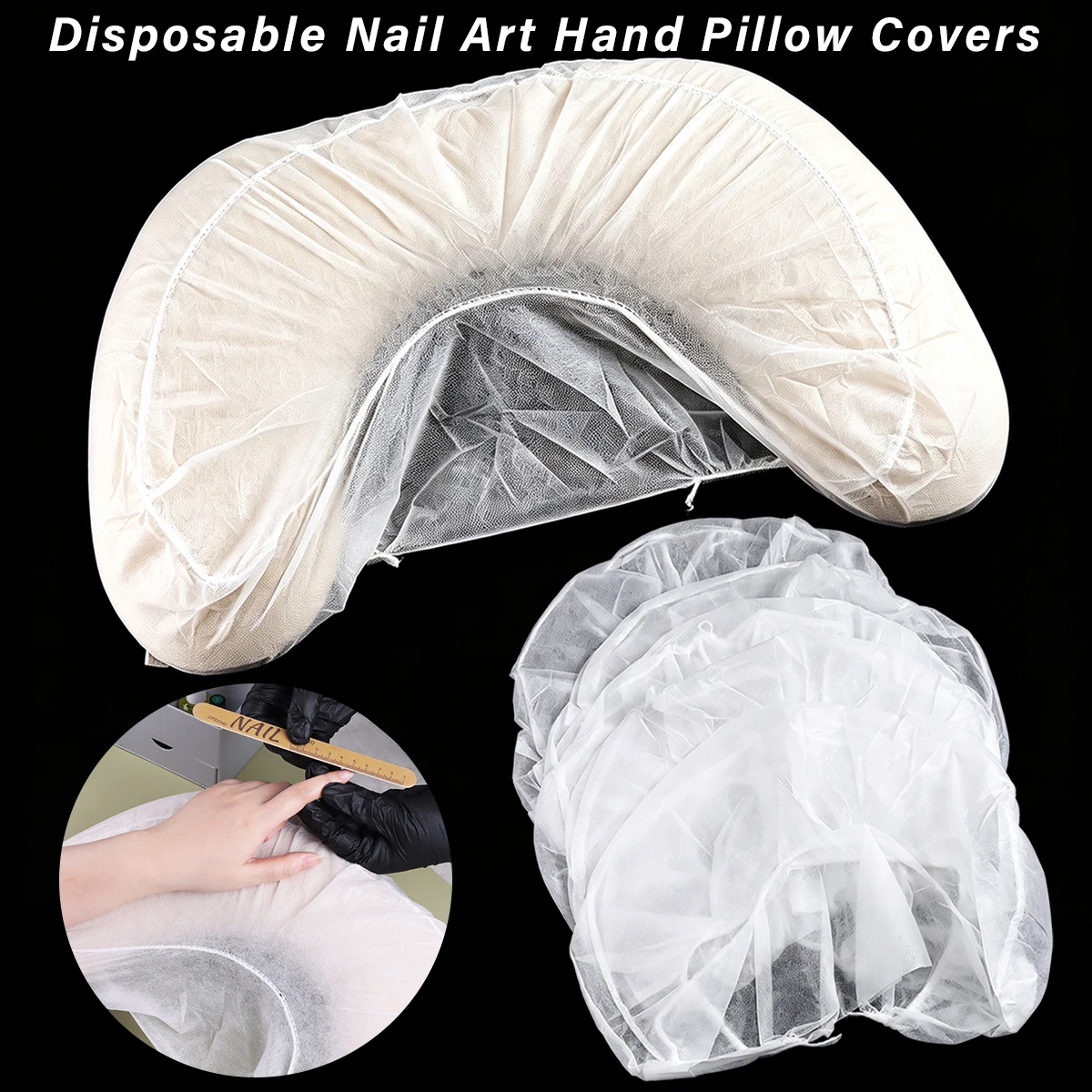 Disposable Nail Hand Pillow Covers Non-woven U Shape Arm Rest Protective Covers Nail Salon Manicure Accessories