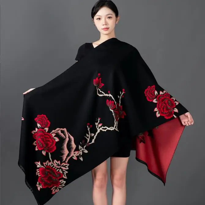 Fashion Shawl Cashmere Wrap Scarf Women Shawl Scarf Ethnic Style Warmth Luxury Warm Scarves Floral Women Jacquard Weave Shawl