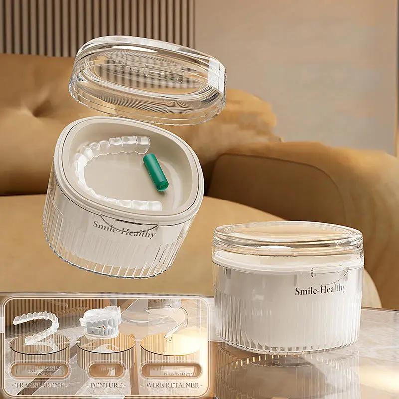

Orthodontic Retainer Bracket Storage Box Multifunctional Invisible Braces Holder Storage Box For Soaking Dentures
